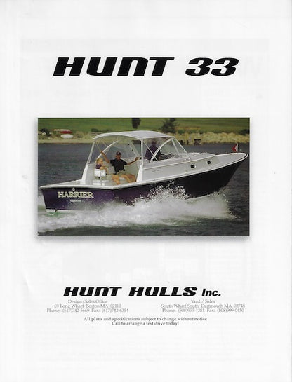 Hunt 33 Chesapeake Bay Magazine Reprint Brochure