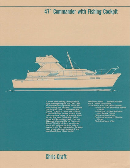 Chris Craft Commander 47 Fishing Cockpit Specification Brochure