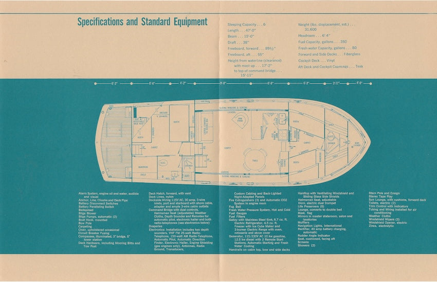 Chris Craft Commander 47 Fishing Cockpit Specification Brochure