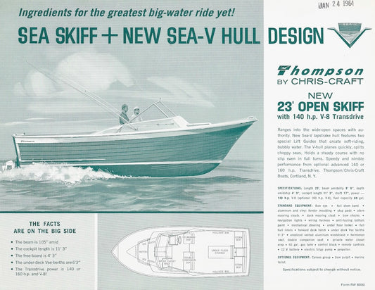 Chris Craft Thompson 23 Open Skiff Specification Brochure
