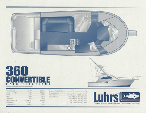 Luhrs 360 Convertible Specification Brochure