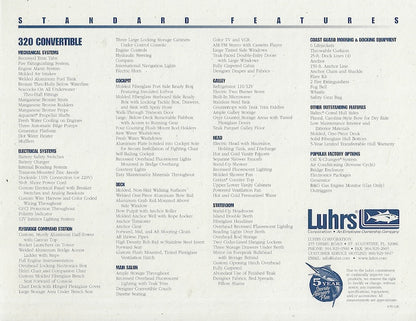 Luhrs 320 Convertible Specification Brochure