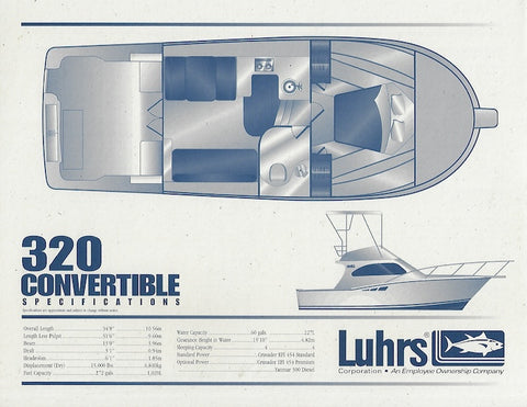 Luhrs 320 Convertible Specification Brochure