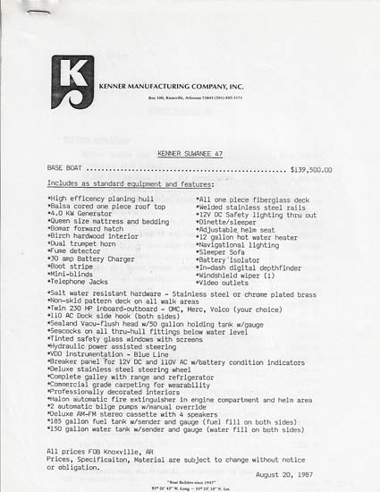 Kenner Suwanee 47 Brochure