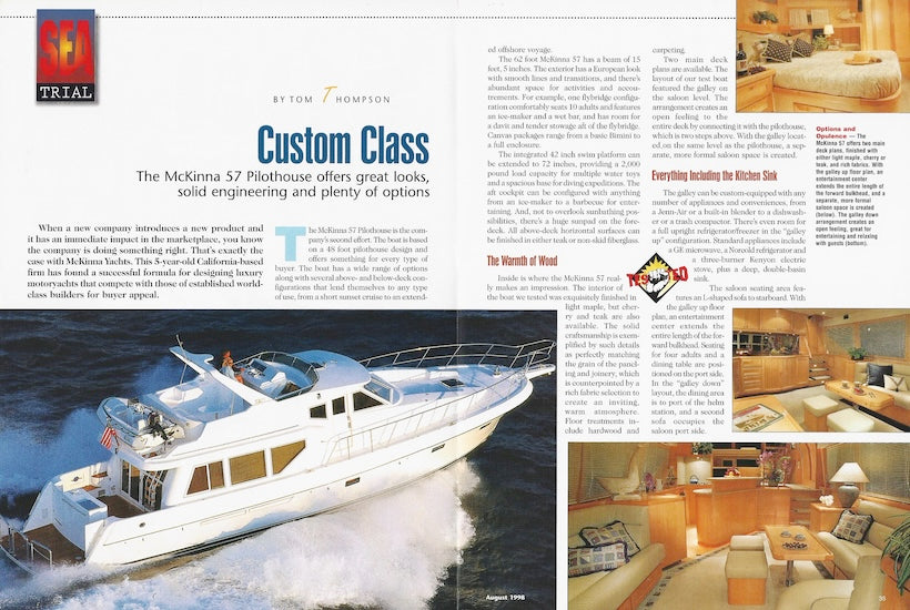 McKinna 57 Pilothouse Sea Magazine Reprint Brochure