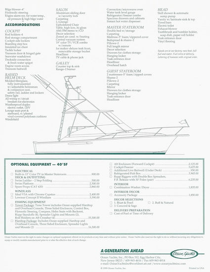 Ocean 40 Sport Fish Brochure