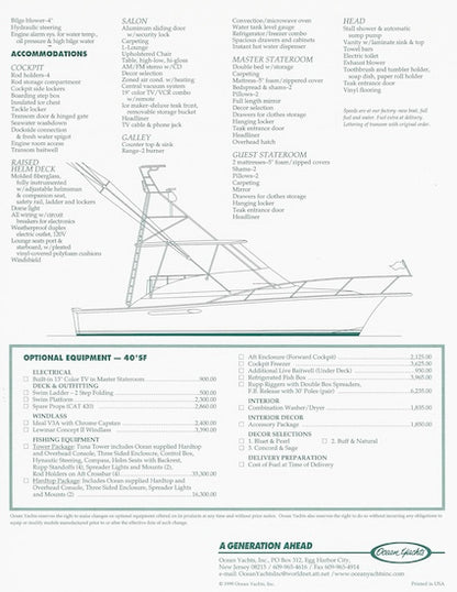 Ocean 40 Sport Fish Brochure