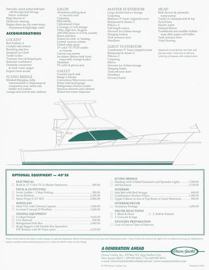 Ocean 40 Super Sport Brochure