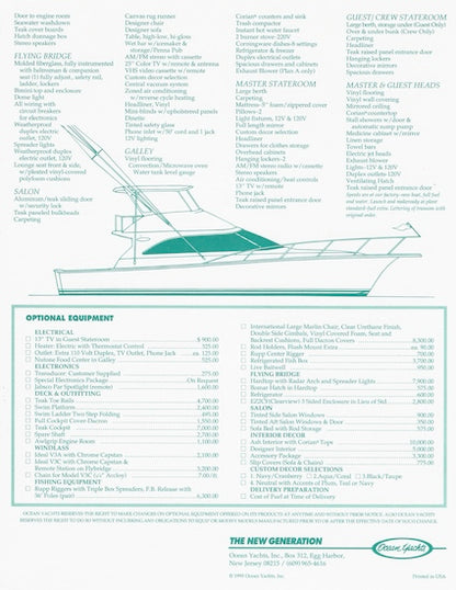 Ocean 48 Super Sport Specification Brochure