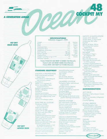 Ocean 48 Cockpit Motoryacht Specification Brochure
