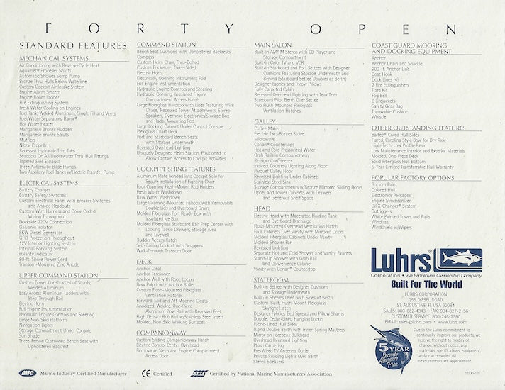 Luhrs 40 Open Brochure