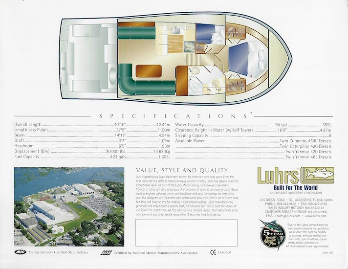 Luhrs 40 Convertible Brochure