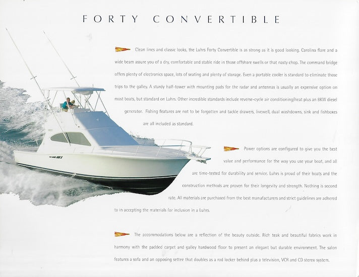 Luhrs 40 Convertible Brochure