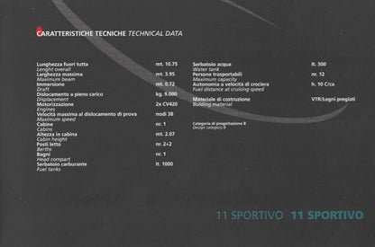 Apreamare 11 metre Sportivo Brochure