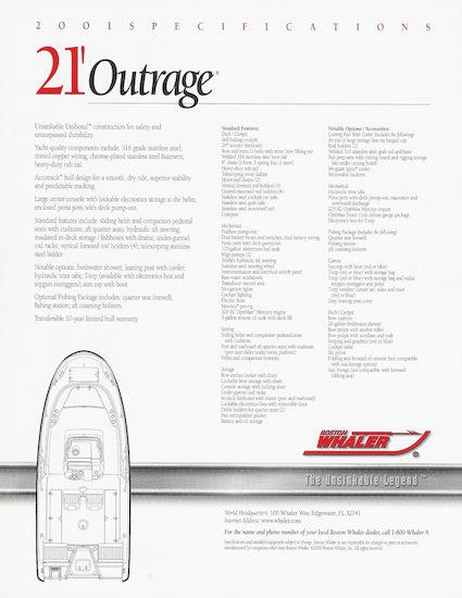Boston Whaler Outrage 21 Brochure