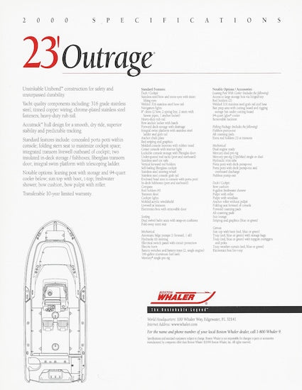 Boston Whaler Outrage 23 Brochure