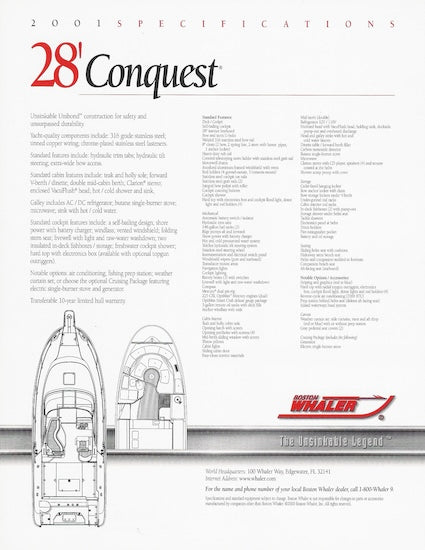 Boston Whaler Conquest 28 Brochure