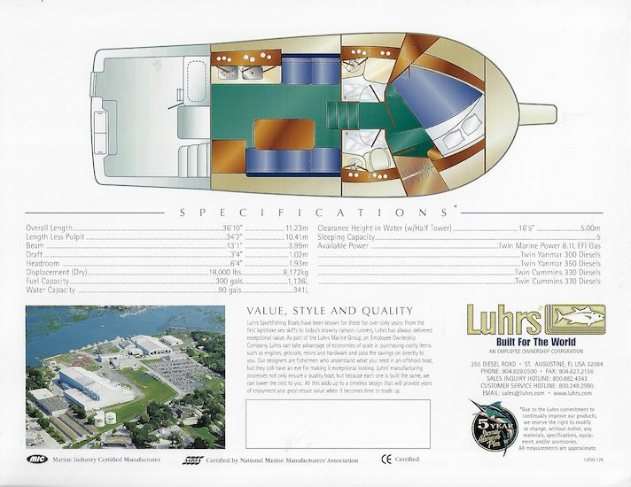 Luhrs 34 Convertible Brochure