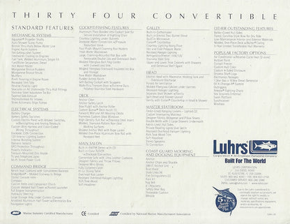 Luhrs 34 Convertible Brochure