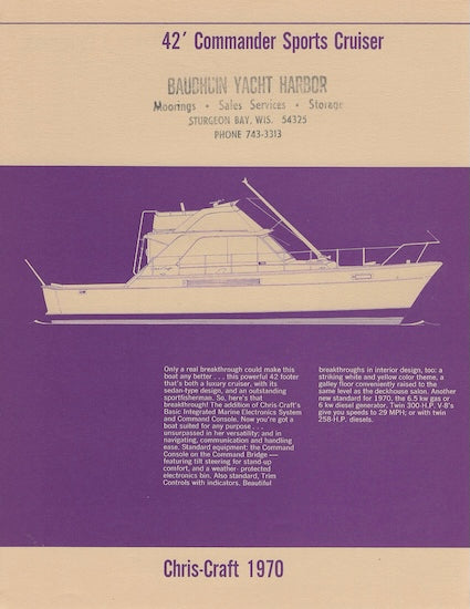 Chris Craft Commander 42 Sports Cruiser Specification Brochure