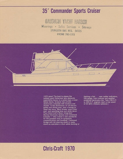 Chris Craft Commander 35 Sports Cruiser Specification Brochure