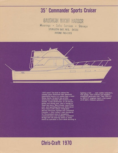 Chris Craft Commander 35 Sports Cruiser Specification Brochure