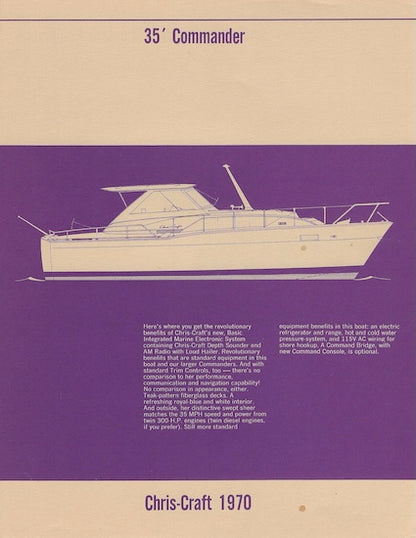 Chris Craft Commander 35 Specification Brochure