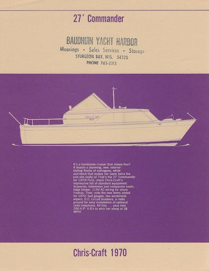 Chris Craft Commander 27 Specification Brochure