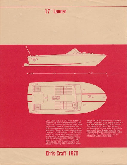 Chris Craft Lancer 17 Specification Brochure