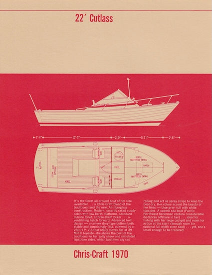 Chris Craft Cutlass 22 Specification Brochure