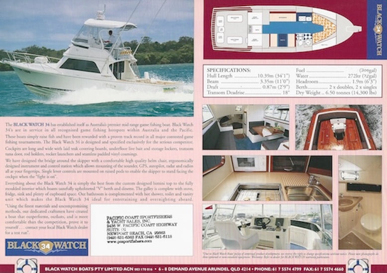 Black Watch 34 Specification Brochure (Australia)