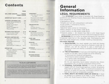 Starcraft 1985 Owners Manual