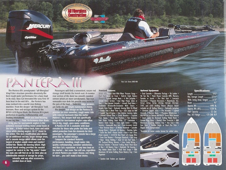Bass Cat 2001 Brochure