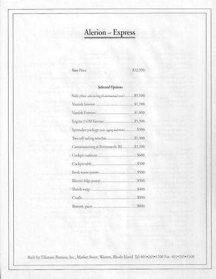 Alerion Express 28 Brochure