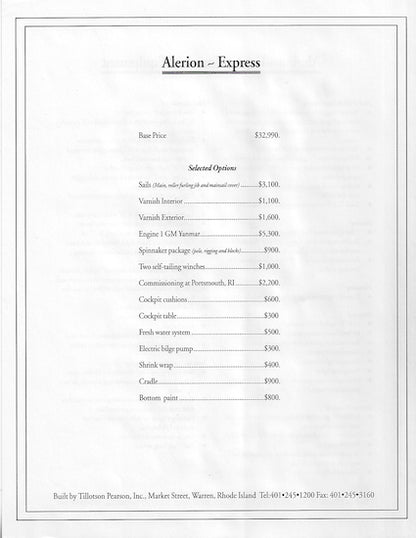 Alerion Express 28 Brochure