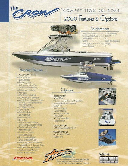 Aztec Crow Competition Ski Boat Specification Brochure