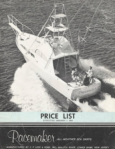 Pacemaker 1961 Price List Brochure