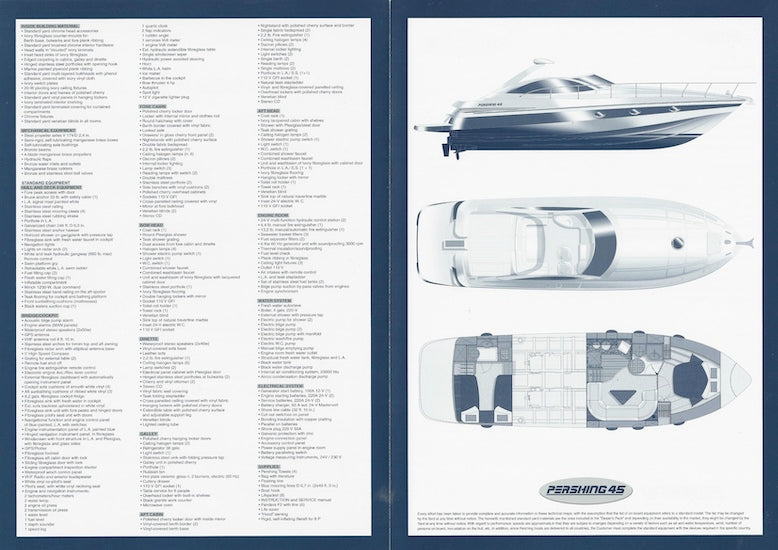 Pershing 45 USA Specification Brochure