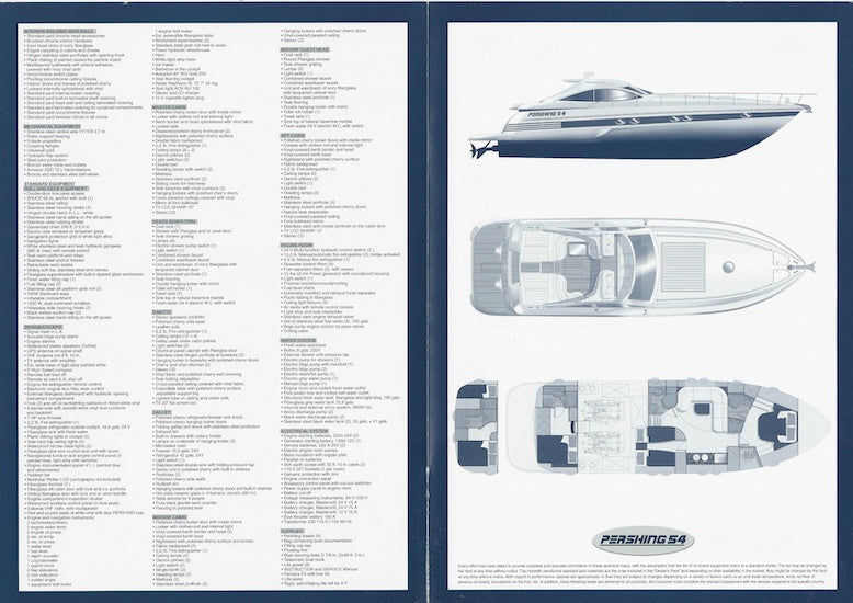 Pershing 54 USA Specification Brochure