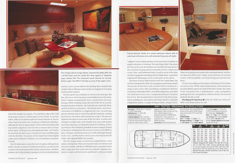Pershing 54 Power & Motoryacht Magazine Reprint Brochure