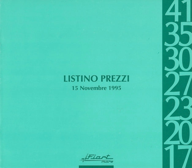 Fiart 1996 Price List Brochure