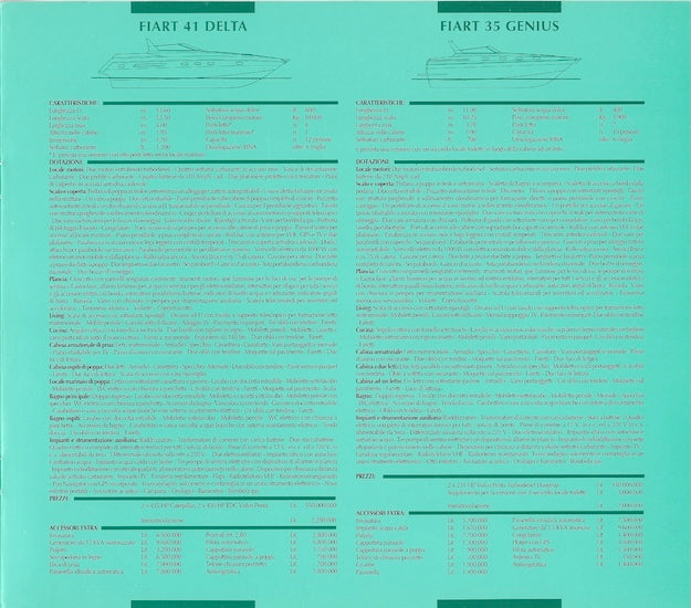 Fiart 1996 Price List Brochure