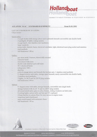 Holland Boat Atlantic 38 Brochure