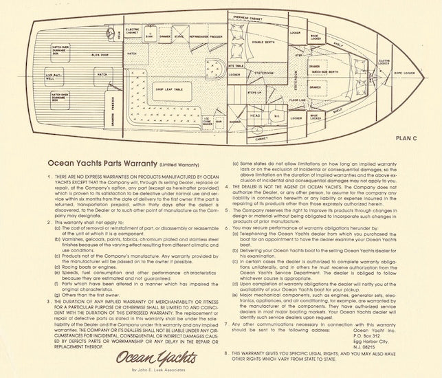 Ocean 42 Super Sport Specification Brochure