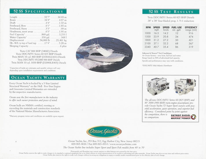 Ocean 52 Super Sport Brochure
