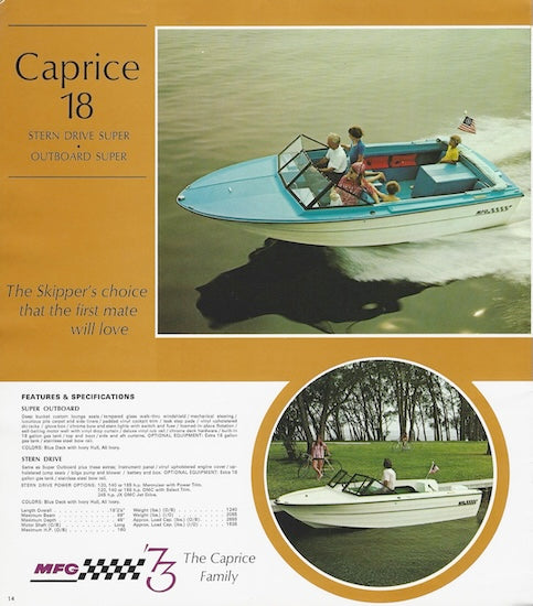 MFG 1973 Oversize Runabouts Brochure