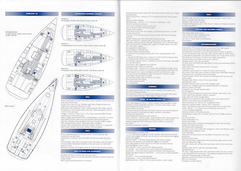 Starlight 46 Specification Brochure