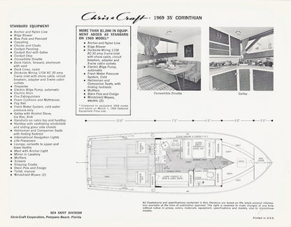 Chris Craft 1969 Sea Skiff Folder Brochure