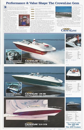 Crownline 1992 Poster Brochure