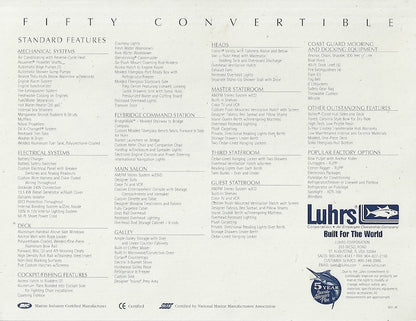 Luhrs 500 Convertible Specification Brochure